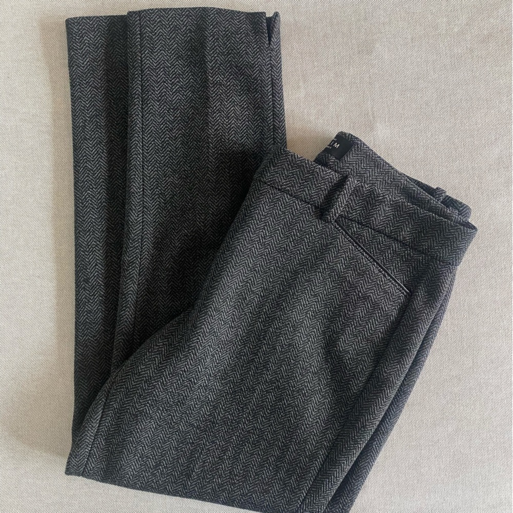 White House Black Market Women's Gray Herringbone Dress Pants